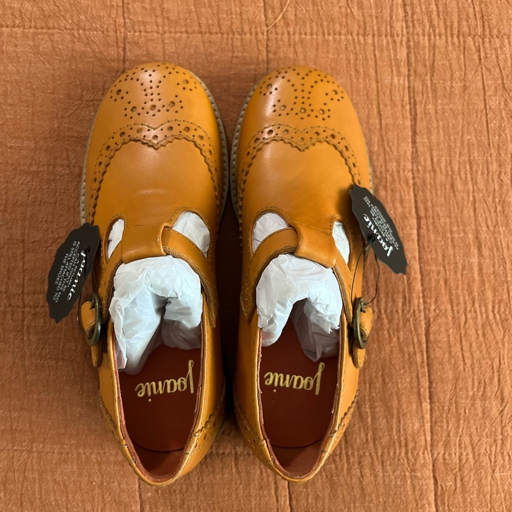 Joanie Grenoble Leather T-bar Brogues tan